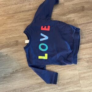 H&M Blue and Red LOVE Sweatshirt